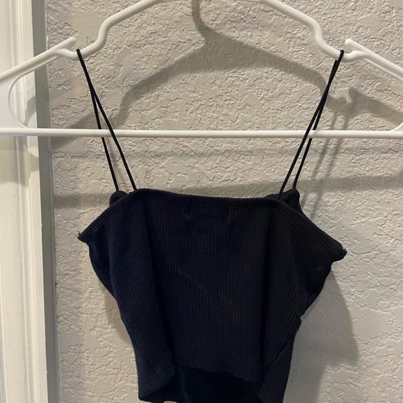 Urban Outfitters Black Ribbed Cutout Crop Tank size XS - Picture 10 of 10